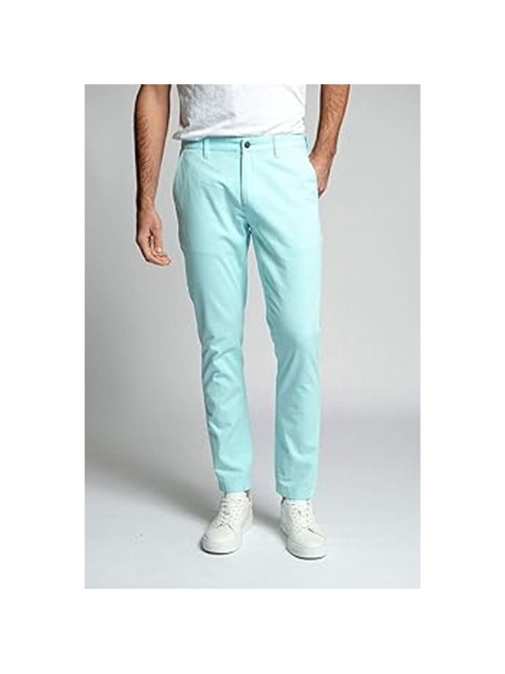 Turquoise 2-Way Stretch Fitted Fit Work Day Chino Pants 34x32 Taylrd colored